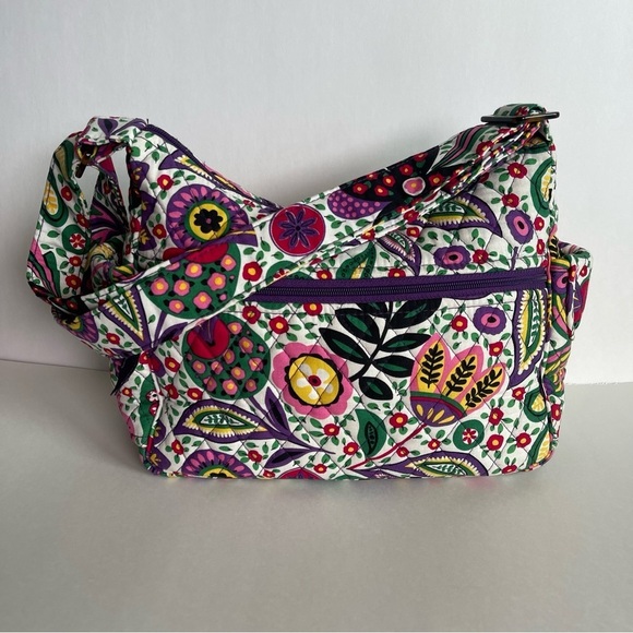 Retired Vera Bradley Viva La Vera Floral Quilted Crossbody Handbag - Picture 1 of 12